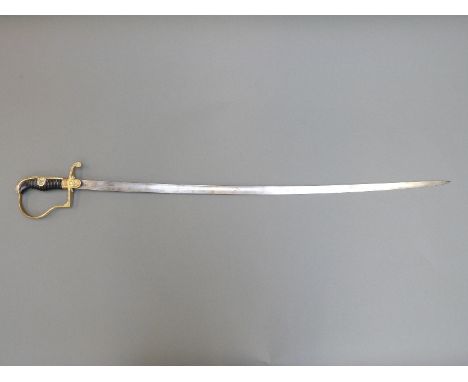 A Nazi German Third Reich Army Officer's sword by Alcosa, with brass guard and eagle & swastika emblem 