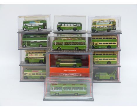 Sixteen Corgi Original Omnibus Company (OOC) diecast model buses and coaches, some limited edition, all in original boxes, in