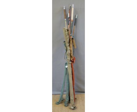 A collection of vintage sea fishing boat rods including Jack Hargreaves Tope rod, two Hardy Sidewinder rods, Kongo, Wrecker e