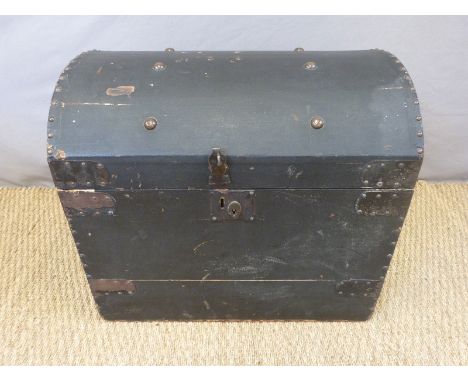 A vintage dome-topped trunk, W60 x D43 x H52cm