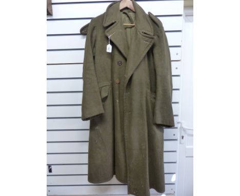 An Army greatcoat marked 9 and 5'11 - 6'0