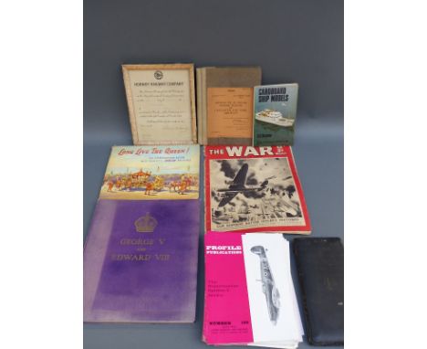 A quantity of ephemera including Merlin engine manual, aircraft profile publications, drawing set, AVO meters etc 