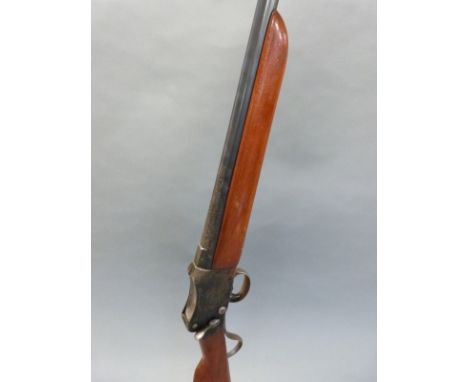 Greener GP 12 bore shotgun with Winchester type underlever action and 25 inch barrel, overall length 108cm, length of pull 37