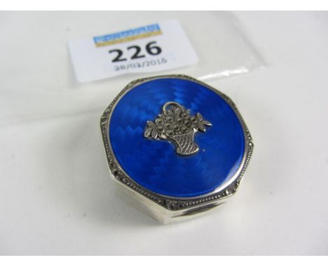 Continental enamel and marcasite engine turned patch box
