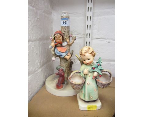 Hummel figural lamp base and a Hummel model of a Christmas angel