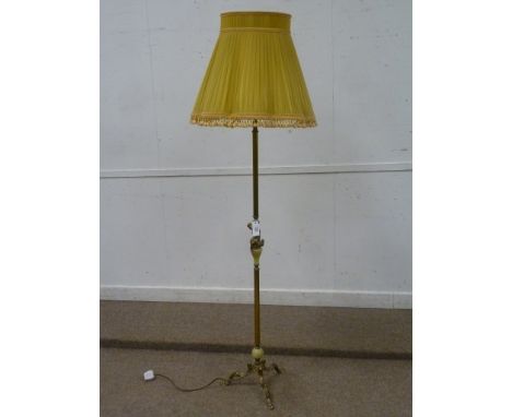 Onyx and gilt metal standard lamp, H144cm (without shade) 