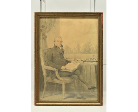 HENRY ELDRIDGE (1768-1821) AN EARLY 19TH CENTURY PORTRAIT OF A GENTLEMAN, the full length seated portrait depicts a gentleman