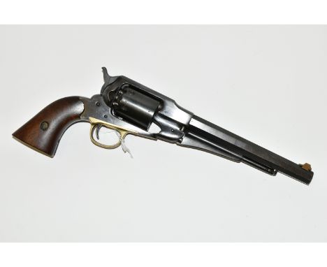 AN ANTIQUE .44'' REMINGTON NEW ARMY PERCUSSION REVOLVER, serial number 105252, fitted with an 8'' barrel made by the Remingto