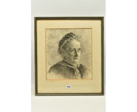A LATE VICTORIAN PORTRAIT OF AN ELDERLY WOMAN, a head and shoulders study with the sitter wearing glasses, unsigned, attribut