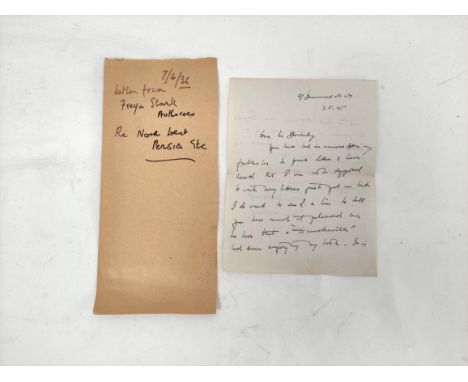 STARK FREYA.&nbsp;&nbsp;Manuscript signed letter in ink on two sides of a single sheet. From 67 Beaumont Street, 7.6.36. - ".