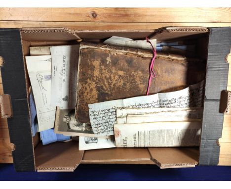 Documents &amp; Ephemera.&nbsp;&nbsp;18th to mid 20th century. Collection of printed ephemera, documents, prints &amp; old ne