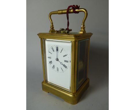 A French Brass Cased Grand Sonnerie Carriage Clock. The Repeater Movement Numbered 7920 Striking on Gong. (In Need of Attenti