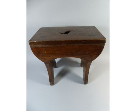 A 19th Century Country Made Chestnut Stool.38x22x38cm