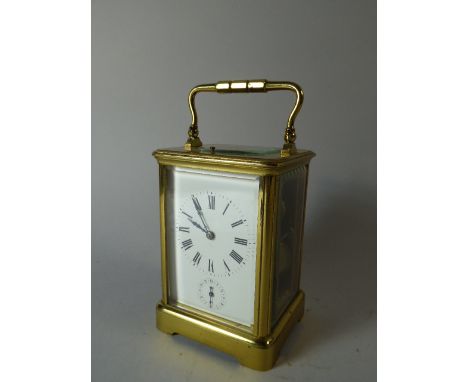 A French Brass Cased Grand Sonnerie Carriage Clock. The Repeater Movement Numbered 1036 Striking on a Bell. Working Order