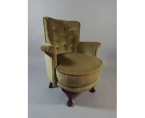 An Edwardian Button Upholstered Ladies Armchair