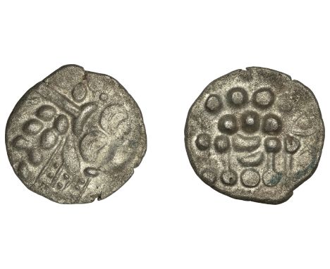 British Iron Age, DUROTRIGES, Uninscribed issues, silver Stater, disjointed head of Apollo, rev. disjointed horse left, 3.15g