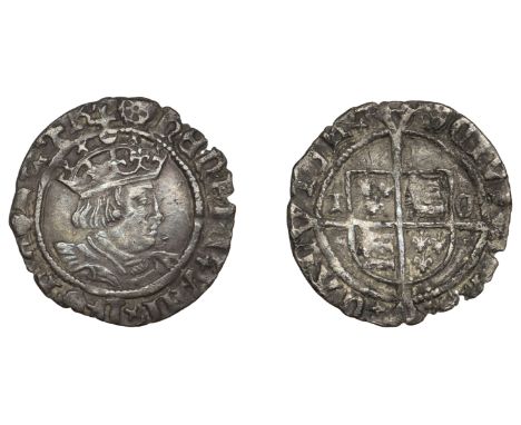 Henry VIII (1509-1547), Second coinage, Halfgroat, Canterbury, Abp Cranmer, mm. Catherine wheel, tc by shield, 0.94g/5h (N 18