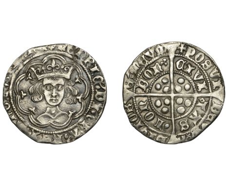 Henry VI (First reign, 1422-1461), Leaf-Trefoil [B] issue, Groat, London, mm. crosses IIIb/V, no leaf on breast, trefoils aft