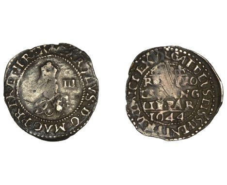 Charles I (1625-1649), Oxford Mint, Threepence, 1644, mm. lis on obv. only, Rawlins’ die, signed r below bust, rev. Declarati