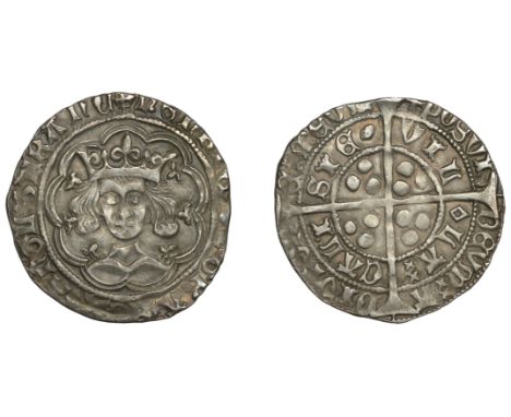 Henry VI (First reign, 1422-1461), Pinecone-Mascle issue, Groat, Calais, mm. crosses IIIa/V, mascle after rex and before la, 