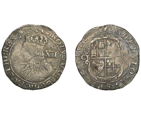 Charles I (1625-1649), Tower mint, Shilling, Gp D, type 3.1, mm. harp, reads ma br fr et hi, bust 2, 5.87g/10h (Sharp D2/1; S