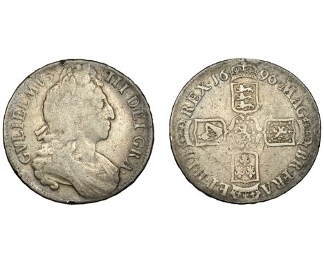 William III (1694-1702), Crown, 1696, first bust, edge octavo (ESC 995; S 3470). Fair to fine £60-£80