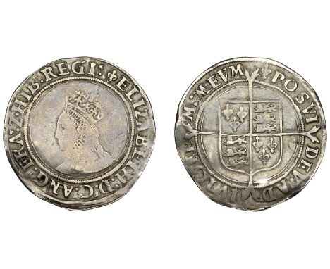Elizabeth I (1558-1603), First issue, Shilling, mm. lis, bust 2A, beaded and wire-line inner circles, reads elizabeth d g ang