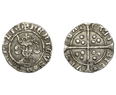 Henry VI (First reign, 1422-1461), Rosette-Mascle issue, Penny, Calais, mm. cross III on obv. only, rosette after henricvs an