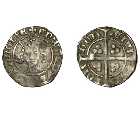 Edward III (1327-1377), Post-Treaty period, Penny, London, mm. cross pattée on obv. only, quatrefoil on breast (indistinct), 