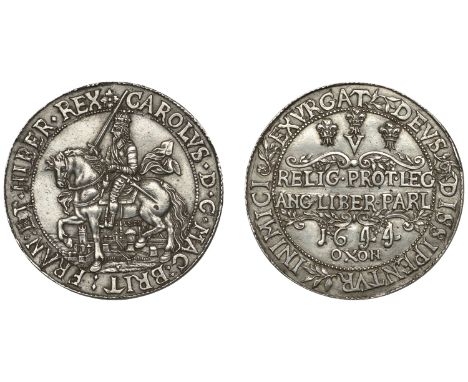Charles I (1625-1649), Oxford mint, Crown, 1644, a silver electrotype copy of Rawlins’ celebrated coin, 28.18g/11h (cf. SCBI 