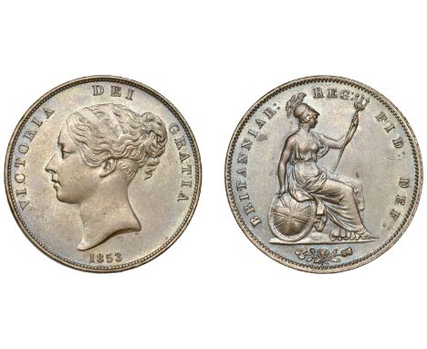 Victoria (1837-1901), Penny, 1853, ornamental trident (BMC 1500; S 3948). Attractively toned, almost extremely fine £70-£90