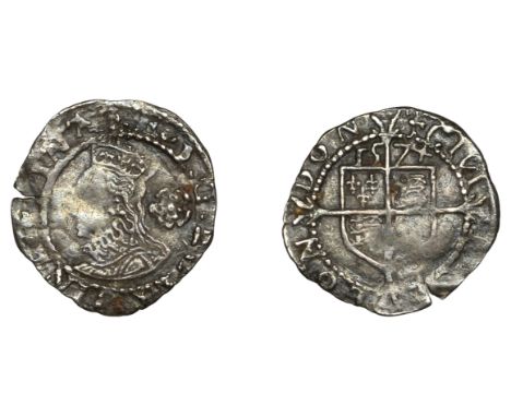 Elizabeth I (1558-1603), Fourth issue, Threefarthings, 1574, mm. eglantine, bust 5B, 0.31g/10h (N 2002; S 2571). Good fine, s