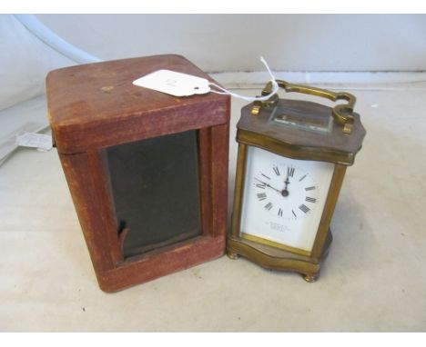 A brass carriage clock (i.c)