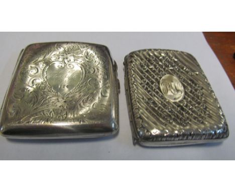 A silver cigarette case(a/f) and EPNS one