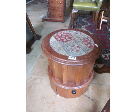 A Victorian cylindrical and fluted step commode