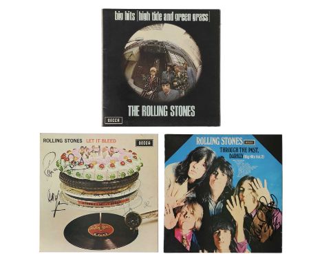 THE ROLLING STONES VINYL (3): Let it Bleed, with poster (S- Bill Wyman/Charlie Watts/Ronnie (feathered), Wood) and Through th