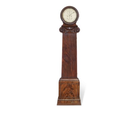 A VERY RARE and HISTORICALLY INTERESTING SECOND QUARTER OF THE 19TH CENTURY CARVED MAHOGANY FLOORSTANDING STRIKING REGULATOR 