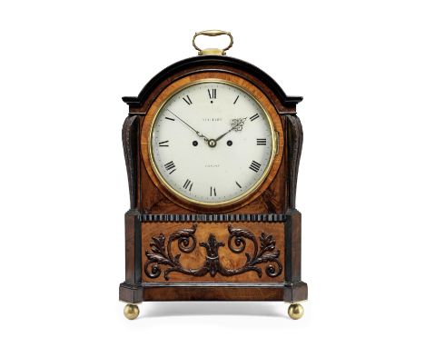 A good second quarter of the 19th century mahogany and walnut inlaid table clock with original signed pendulumVulliamy, Londo