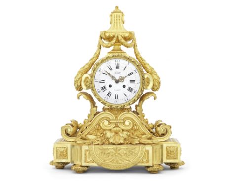 A mid 19th century French ormolu Neoclassical style mantel clockDeniere, Ft de Bronzes a Paris, the case stamped H. PigardThe