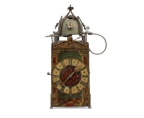 A German weight driven wall clock with alarm in the manner of Erhard Liechti of WinterthurBearing the punched date 1589 and t