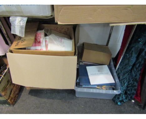 Two boxes of stamps/ first day covers and postcards