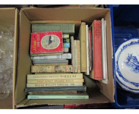A box of children's books, including Arthur Ransome 'Swallowdale', 7 vintage 'Buffin Books' written and illustrated by Robert
