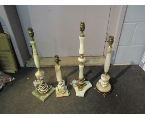 Four onyx table lamp bases