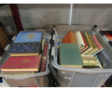 Two boxes of assorted novels, modern first edition etc., including Jane Austen 'Pride &amp; Prejudice', Charlotte Bronte 'Shi