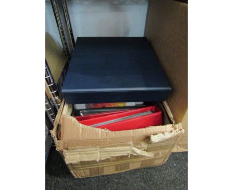 A box of stamp albums/first day covers to include Olympics gold medals etc.