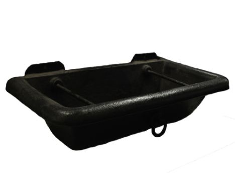 A HEAVY CAST IRON OBLONG TROUGH 