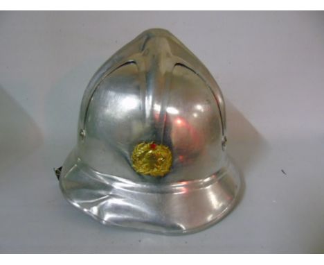 Vintage aluminium fireman's helmet