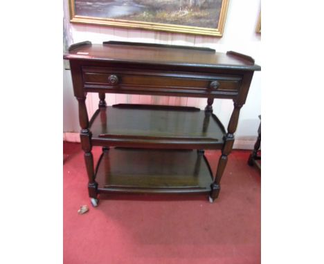 Ercol dark wood 3 tier serving trolley