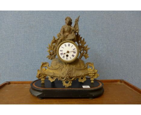 A French 19th Century gilt metal mantel clock