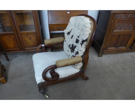A William IV R. Daws Patent adjustable reclining mahogany armchair